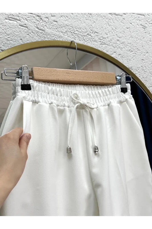 Asya Havuç Paça Pantolon-MT1444 Beyaz – 3. görsel
