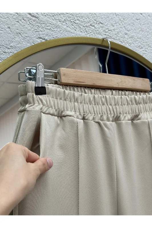 Elanur Çımalı Geniş Paça Pantolon-MT4722 Taş – 2. görsel