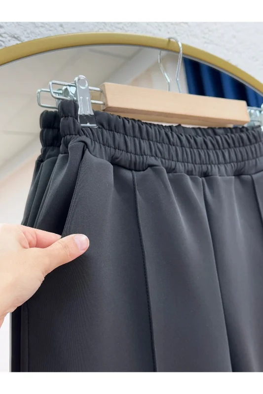 Zayna Bol Paça Çımalı Skuba Dalgıç Pantolon-MT3555 Siyah – 4. görsel
