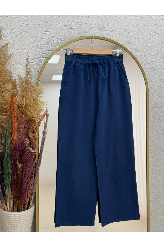 Elnur Düz Paça Gabardin Pantolon-MA3654 Lacivert – 2. görsel