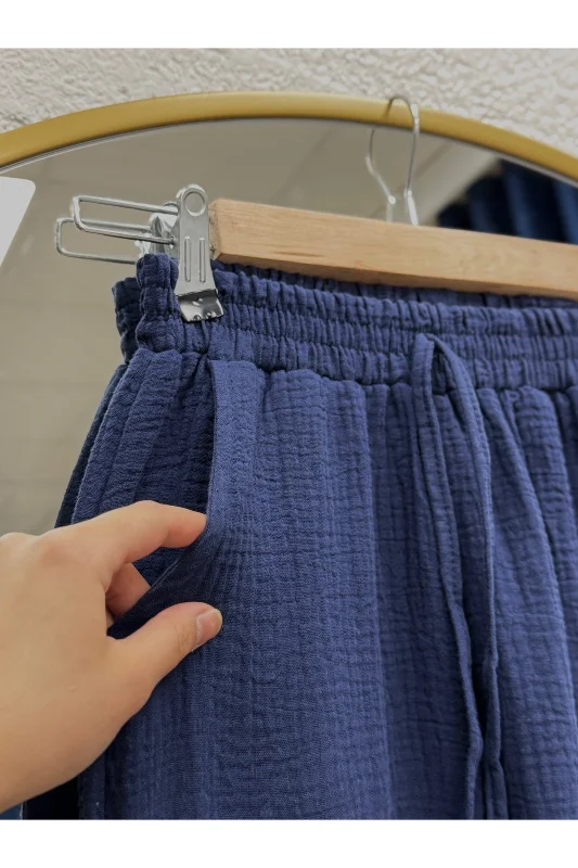 Aybanu Müslin Pantolon-MT523 Lacivert – 3. görsel