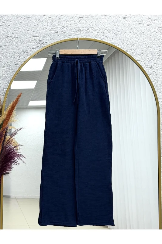 Aybanu Müslin Pantolon-MT523 Lacivert – 2. görsel
