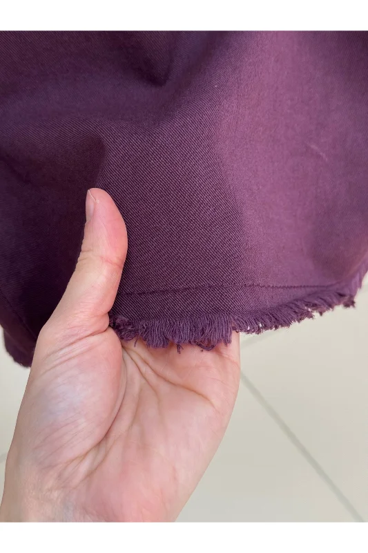 Feyona Altı Püsküllü Gabardin Etek-MA4281 Mürdüm – 4. görsel