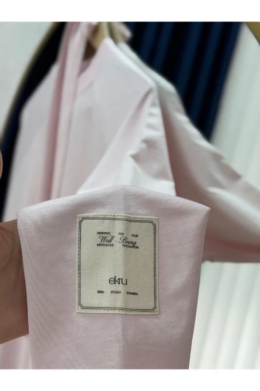 Amine Kolu Etiket Detaylı Elbise-EU2400 Pembe – 4. görsel