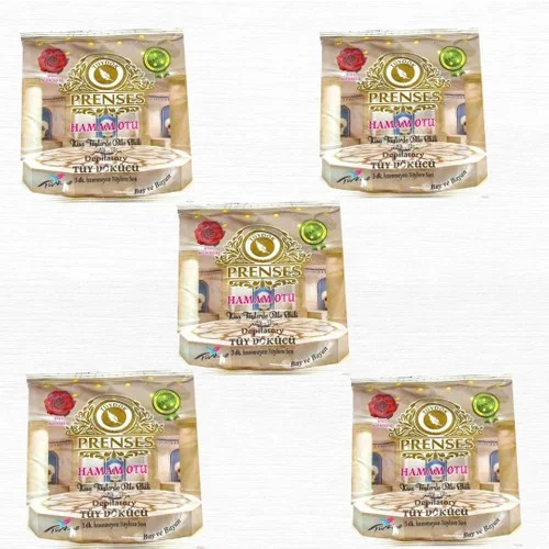 Prenses Gül Kokulu Tüy Dökücü Toz - Hamam Otu 150 gr  x 5 Adet