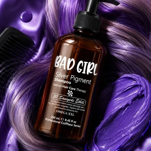 Bad Girl Silver Pigment Şampuan & DLR Silver Pigment Saç Maskesi | Boyalı ve Röfleli Saçlar İçin Özel Olarak Geliştirilmiş – 3. görsel