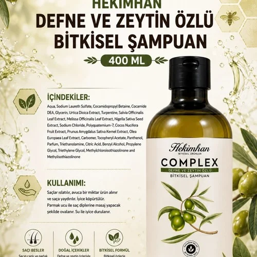 Complex Defne ve Zeytin Özlü Şampuan 400 Ml – 2. görsel