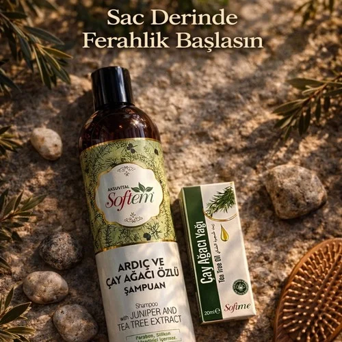 ÇareBurada Ardıç ve Çay Ağacı Özlü Şampuan 400 ml + Çay Ağacı Yağı 20 ml
