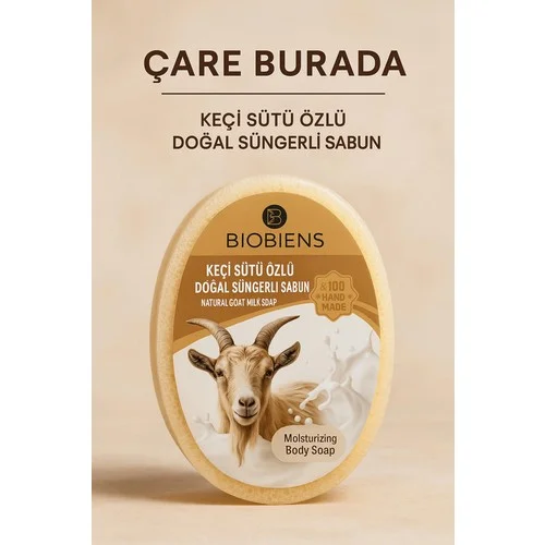 Biobiens - Keçi Sütü Özlü Doğal Süngerli Sabun 135 gr