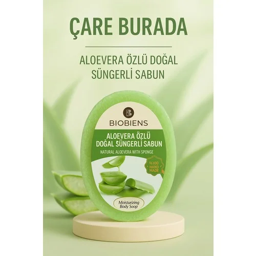 Biobiens - Aloevera Özlü Doğal Süngerli Sabun 135 gr