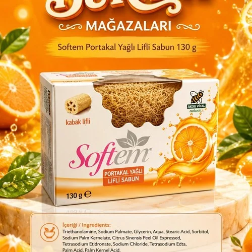 Softem - Kabak Lifli Portakal Yağlı Sabun 130 g – 2. görsel