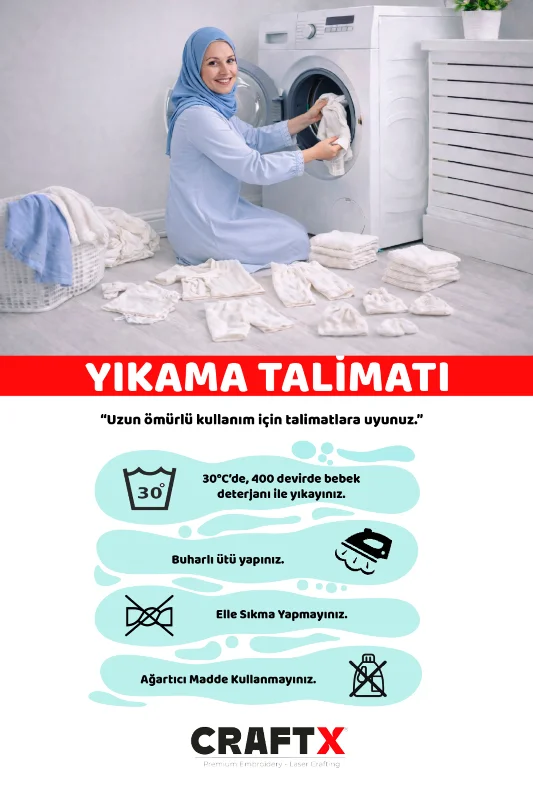 %100 Pamuk 4 Katlı Müslin Kumaş Fırfırlı Battaniye (Hediyeli İsimli Nakış Desenli)