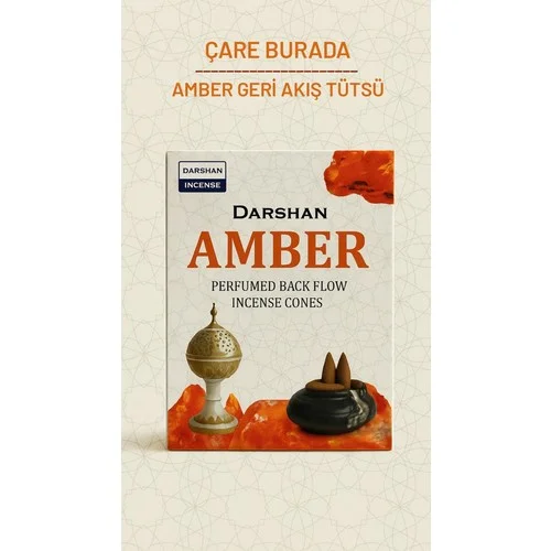 Darshan Incense - Amber Geri Akış Tütsü (10 Adet Geri Akış Tütsü)