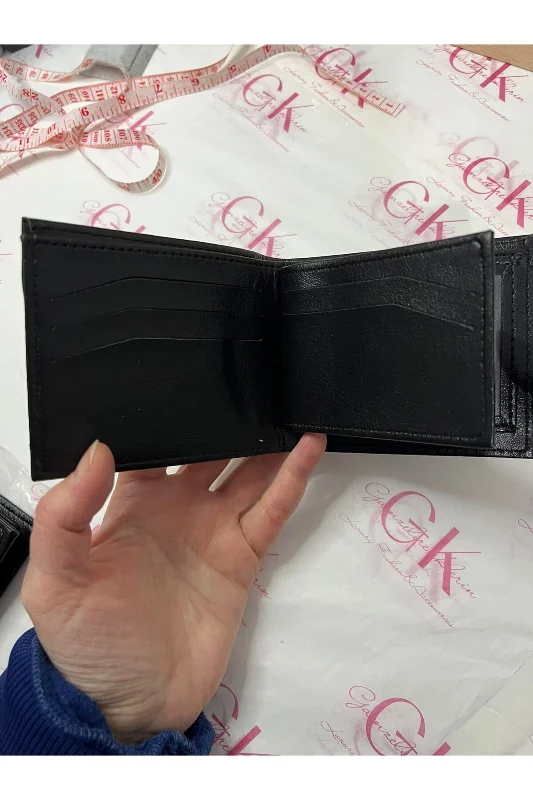 Erkek Siyah Klasik Cüzdan Çok Bölmeli Kartlık ve Para Cüzdanı ÇITÇITLI KAPANIŞ YATAY SUNİ DERİ – 4. görsel