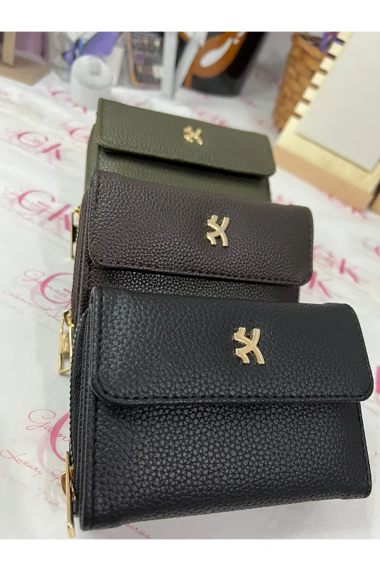MIKNATIS KAPAKLI LUXE KADIN CÜZDAN GOLD TOKALI