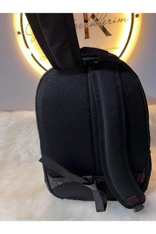 Siyah Çok Bölmeli Sırt Çantası Unisex Günlük Okul İş Seyahat Çantası 40x30x20cm – 2. görsel