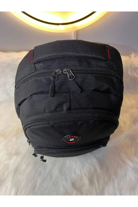 Siyah Çok Bölmeli Sırt Çantası Unisex Günlük Okul İş Seyahat Çantası 40x30x20cm – 3. görsel