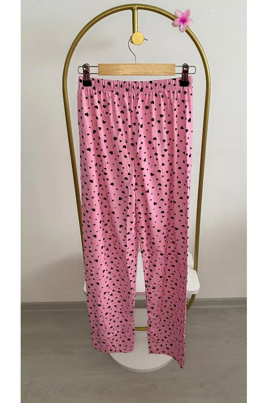 Siyah kalpli pembe kısa kol pijama takımı