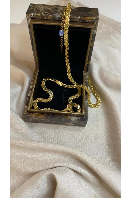14K kuyumcu model JÜPİNG ARPA MODEL ALTIN RENGİ KOLYE 60CM - 5MM