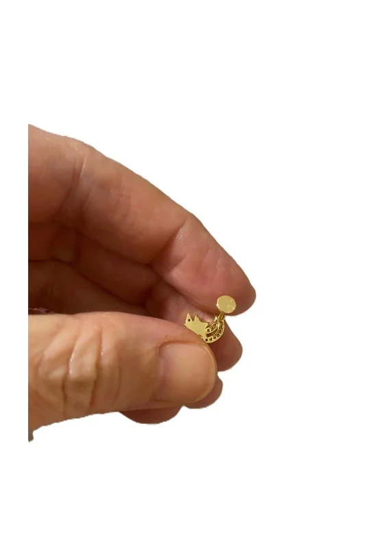 AYYILDIZ TAŞLI KIKIRDAK KÜPE PEARSİNG HELİX ÇELİK (HEDİYELİ)