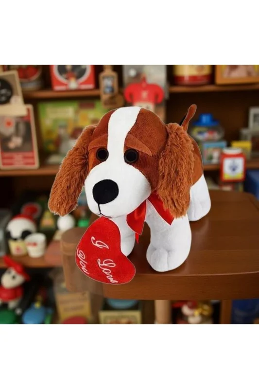 Halley Peluş Kalpli Köpek 20 cm – Sevimli Peluş Oyuncak - Dekor - Uyku Arkadaşı (3+ Yaş)