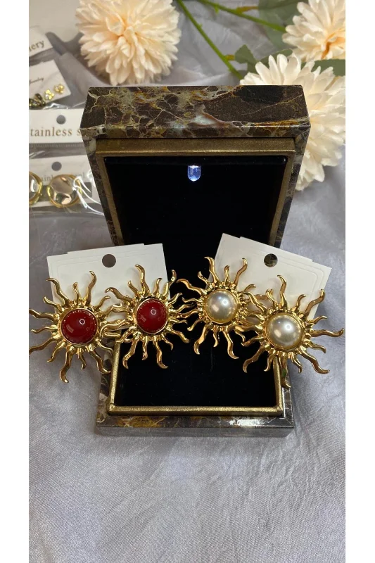 GÜNEŞ KÜPE ZARİF TASARIM İKİ RENGİYLE