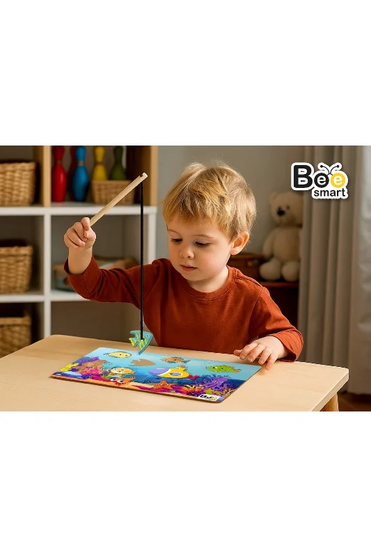 Balık Tutma Puzzle Eğlenceli Ahşap Oyuncak 1+ Yaş Montessori – 2. görsel