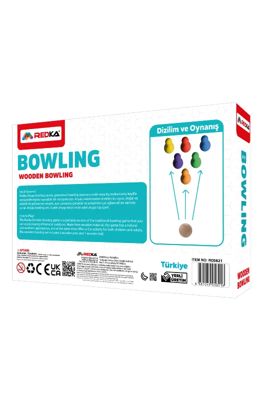 Doğal Organik Ahşap Waldorf Bowling Oyuncak Seti Kutu Oyunu Akıl Oyunu Çocuklar