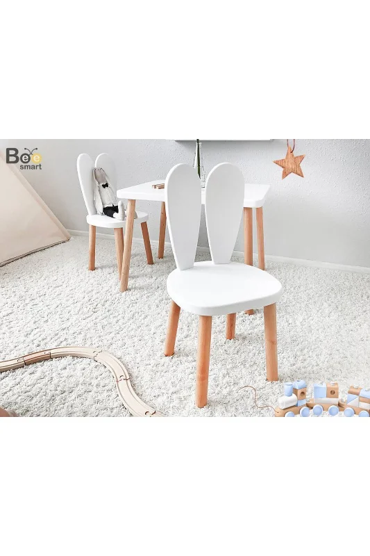 Ahşap Montessori Aktivite Masası Sandalyesi, Bunny Masa Sandalye – 2. görsel