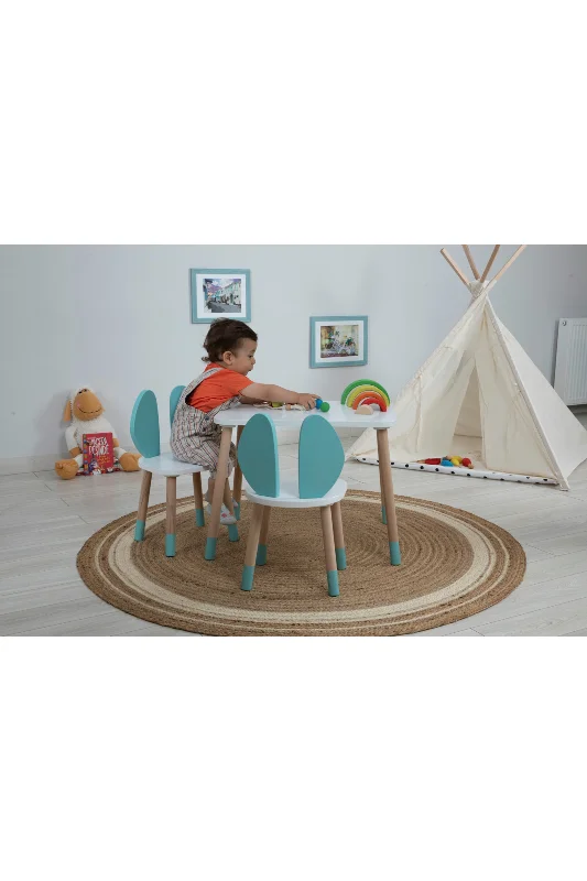 Ahşap Montessori Aktivite Masası Sandalyesi, Bunny Masa Sandalye – 3. görsel