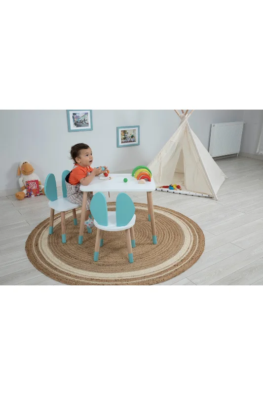 Ahşap Montessori Aktivite Masası Sandalyesi, Bunny Masa Sandalye – 4. görsel