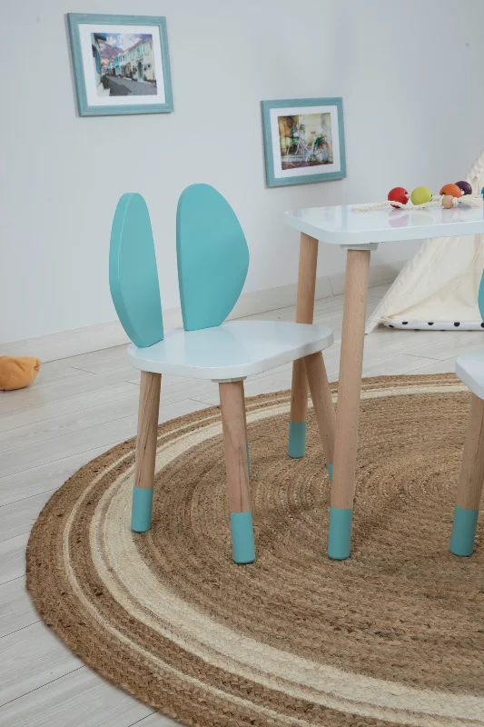 Ahşap Montessori Aktivite Masası Sandalyesi, Bunny Masa Sandalye – 2. görsel