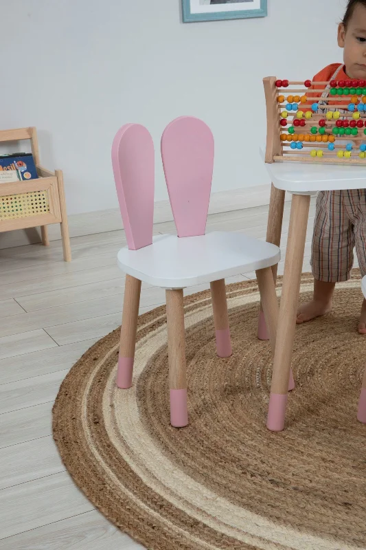Ahşap Montessori Aktivite Masası Sandalyesi, Bunny Masa Sandalye – 3. görsel