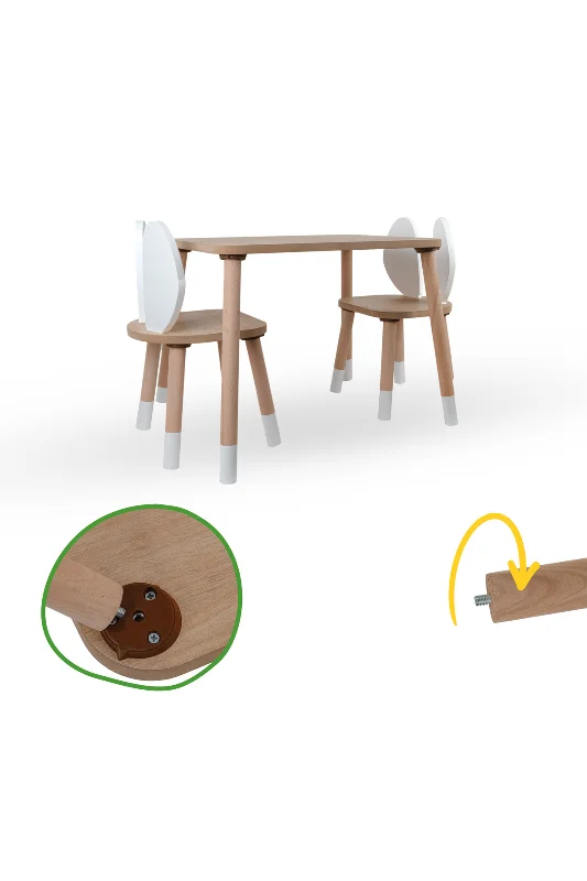 Masa 2 Sandalye Montessori Çocuk Oyun Etkinlik Çalışma Masası Aktivite Masası – 3. görsel