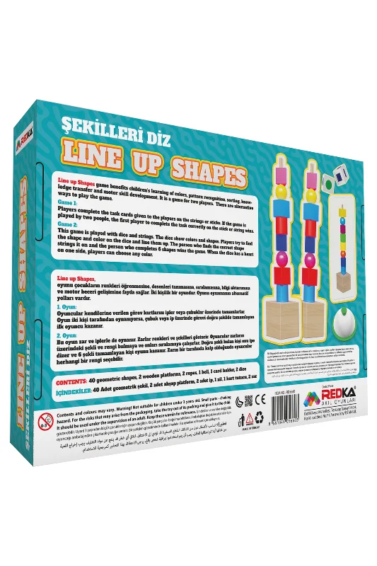 Line Up Shapes Şekilleri Diz Eğlenceli Çocuk Kutu Oyunu