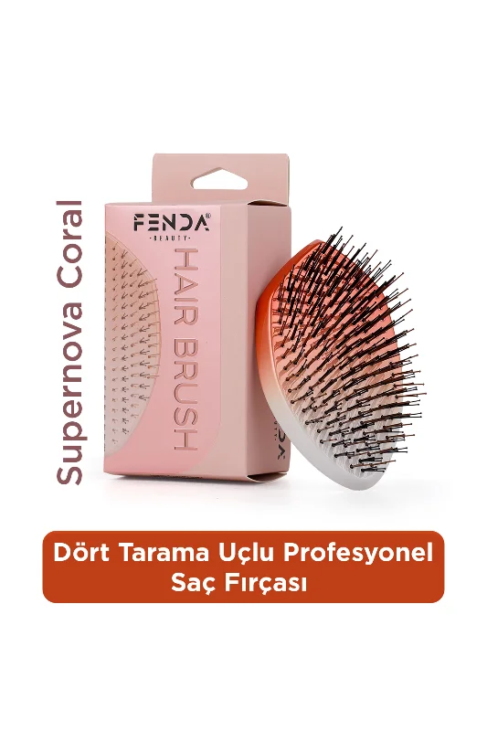 Profesyonel 4 Pinli Oval Turuncu Saç Fırçası FNDFPRO00002OR