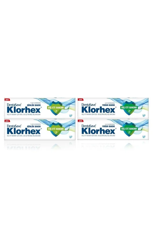 Klorhex Diş Macunu Yoğun Bakım 75 ml x 2 ve Günlük Bakım 75 ml x 2