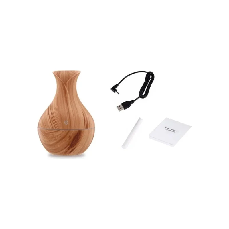 Ahşap Görünümlü Led Işıklı Usb Bağlantı Aromalı Hava Nemlendirici Buhurdanlık