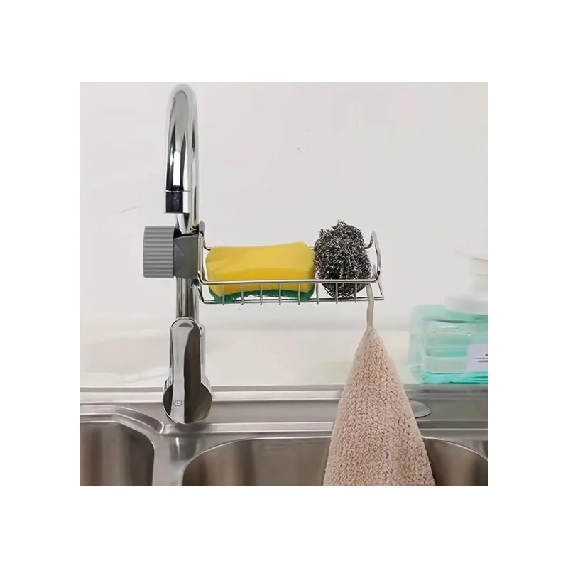 Lavabo Süngerliği Ayarlı Musluk Yanı Bulaşık Süngeri Tezgah Bezi Organizeri – 2. görsel
