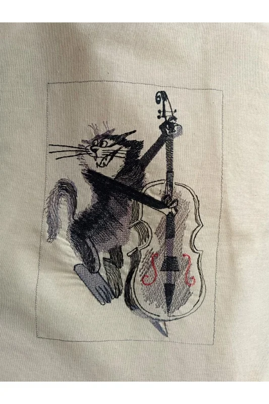 Nakış işlemeli ham bez çanta