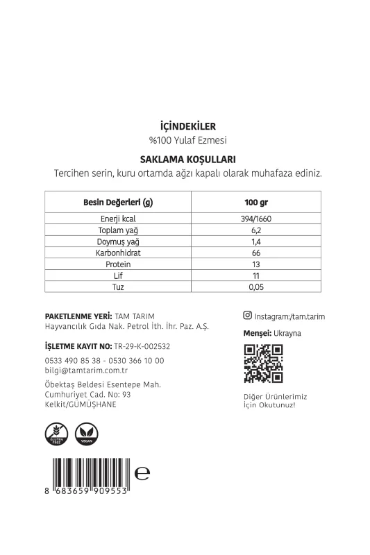 Glutensiz Yulaf Ezmesi 300 gr