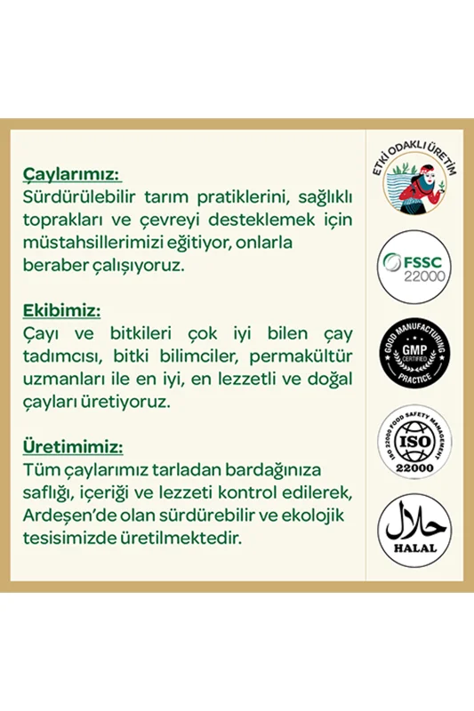 Hisli Harman Form Çayı 18'li PLA Piramit Poşet - Rezene, Nane, Mate, Tarçın
