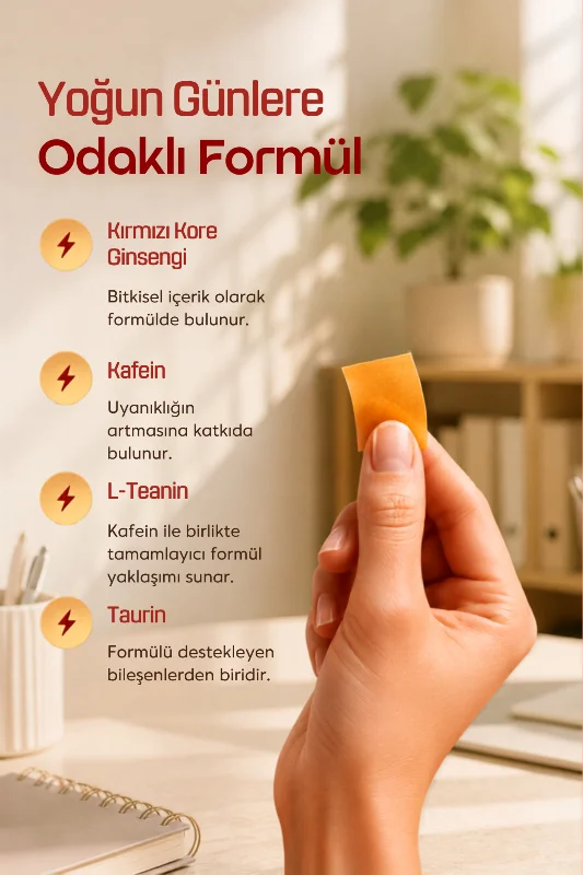 ENERGY Strip Form 30 Film Tablet - Fast Enerji L-Teanin, Ginseng, Kafein ve Vitamin