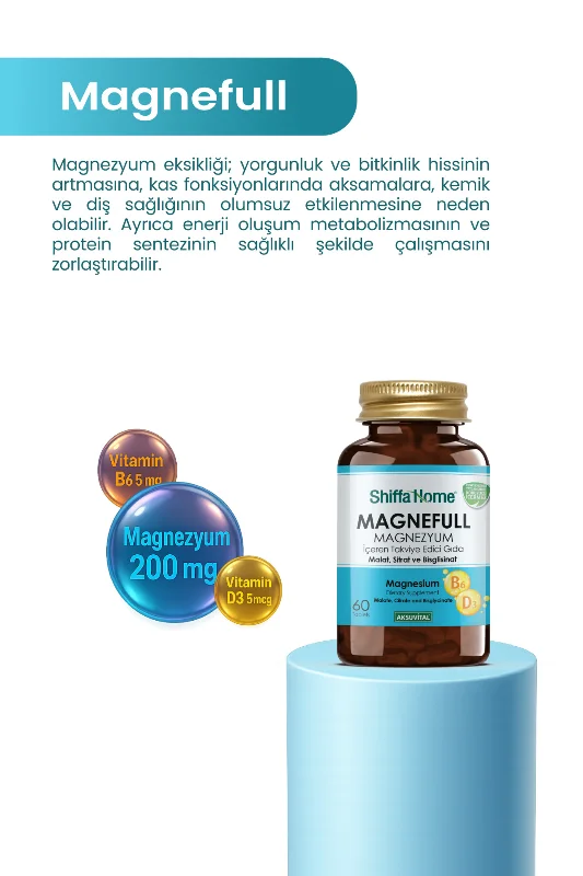 Magnefull Magnezyum Sitrat, Malat, Bisglisinat 60 Tablet