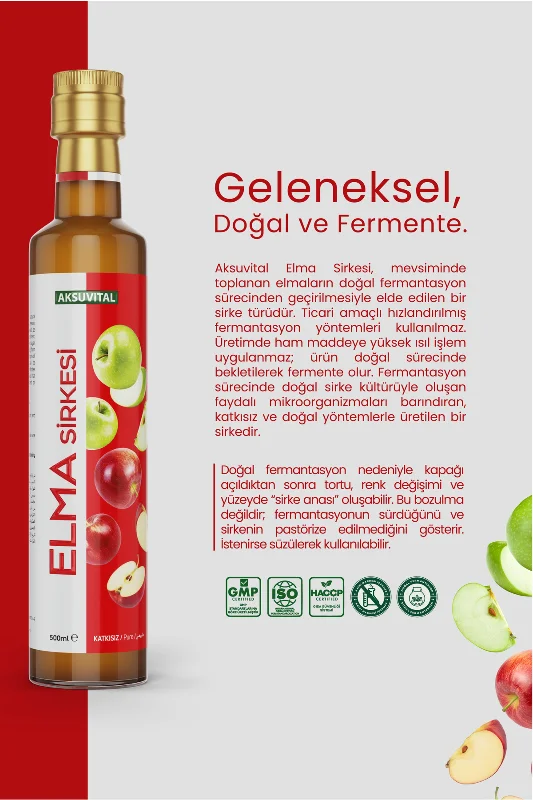 Elma Sirkesi 500 ml - Katkısız, Doğal Fermantasyon