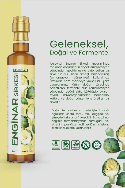 Enginar Sirkesi 500 ml - Katkısız, Doğal Fermantasyon