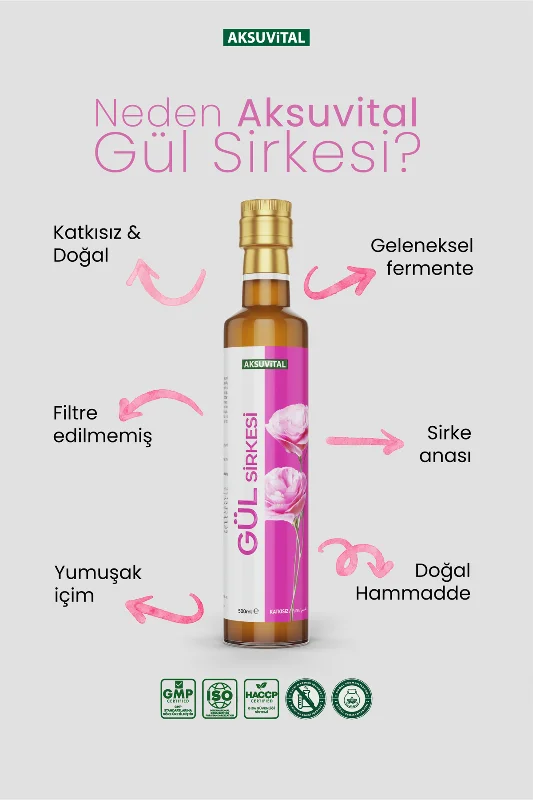 Gül Sirkesi 500 ml - Katkısız, Doğal Fermantasyon