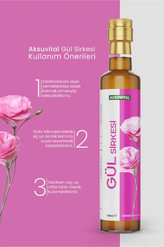 Gül Sirkesi 500 ml - Katkısız, Doğal Fermantasyon
