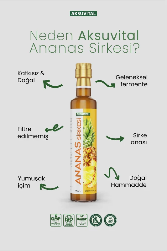Ananas Sirkesi 500 ml - Katkısız, Doğal Fermantasyon
