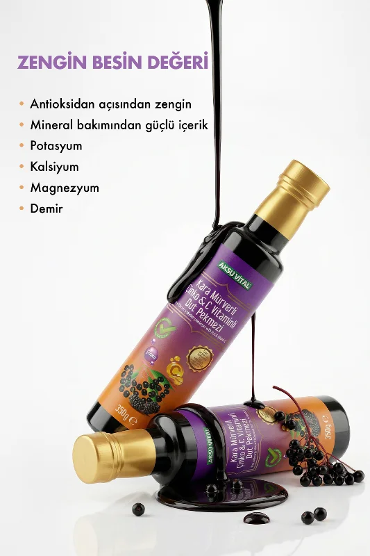 Kara Mürverli Çinko ve C Vitaminli Dut Pekmezi - 350 gr. – 3. görsel